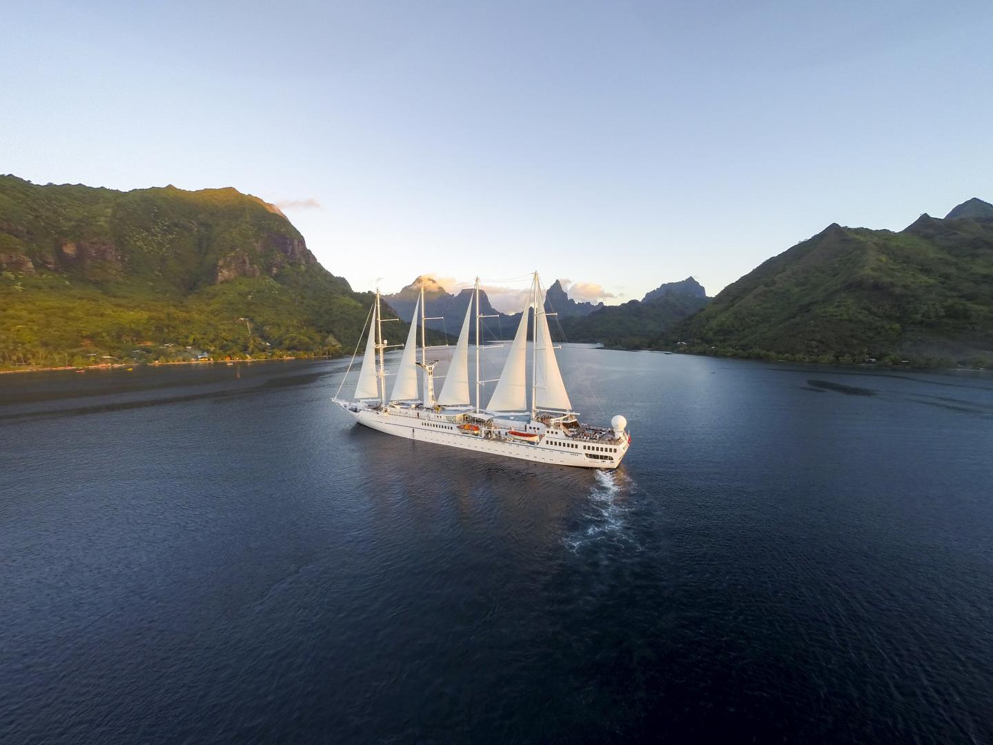 Aerial view of Wind Spirit in Tahiti/Moorea - Photo Credit: Roger Paperno